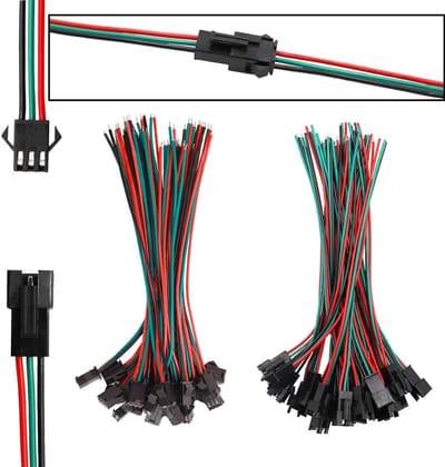 20 paar 3-pins mannelijk-vrouwelijk stekker met 150 mm kabel voor LED-lichtstrip - Connector voor WS2812B WS2812 WS2811 - JST SM-connectoren 3-polige stekker met 22 AWG