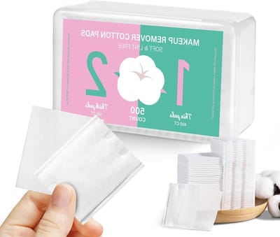 Wattenschijfjes Vierkant - Make-up pads - Make-up verwijderen - Pluisvrij katoen - 500 stuks - Wit