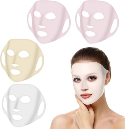 4 Stuks Herbruikbaar Siliconen Gezichtsmasker Houder voor Hydratatie en Anti-Rimpel Maskers