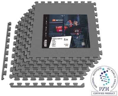 Hop-Sport – Puzzelmat – 6-delige set – EVA antislip vloermat – 120 x 180 x 1 cm – Grijs