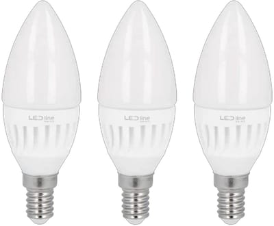 LED line PRIME LED Kaarslamp C37 E14 - 5W (vervangt 60W) - 700lm - Ø37mm - 230V - Energiezuinig - 3 stuks
