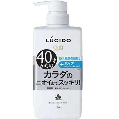 LUCIDO Gel Douche Déodorant Médicamenté pour Hommes     Soin des Odeurs & du Vieillissement, Liquide Non Parfumé, 450ml white