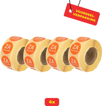 4 X HACCP datumstickers met Za weg op Ma - 4 x 500 stickers - Voordeelverpakking!