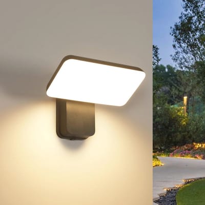 Moderne LED Buitenwandlamp 16W IP65 voor Balkon, Terras, Garage en Tuin - Draaibare Wandlamp met Warm Wit Licht