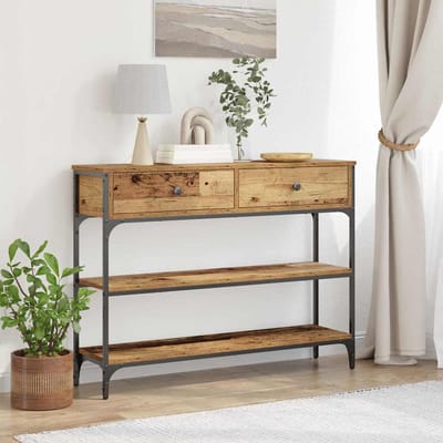 vidaXL - Wandtafel - Oudhout - 100 - x - 25 - x - 75 - cm - Bewerkt - hout