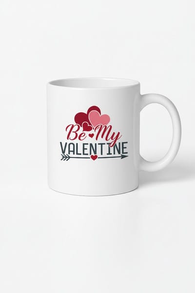 Valentijn Mok 'Be My Valentine' met Romantische Harten en Pijl - Cadeau voor Liefde