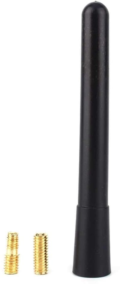 Dailygoods- Antenne Korte Zwarte Aluminium - Antenne Auto Universeel - Antenne Radio - Eenvoudig te Installeren - Stabiele Prestaties - Compatibel met 5mm/6mm Schroeven - Autoantenne