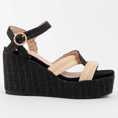 Montevita Sandalen Met Een Sleehak Salia11 Zwart