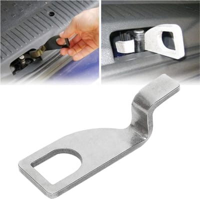Dailygoods- Achterklephouder Roestvrij Staal - Auto Achterklep Opstandhouder - Verlenghaak - T5/T6 - Zilver - 100 x 30 mm - Achterklepsteun