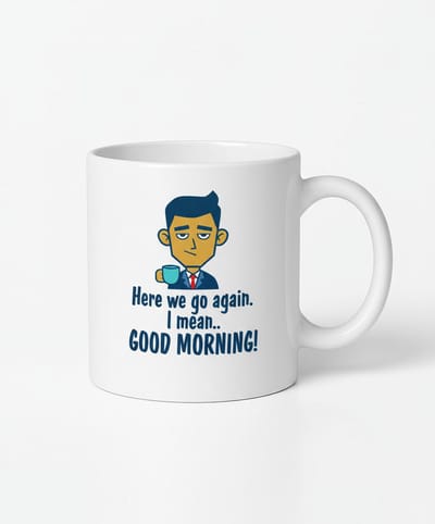 Hier Gaan We Weer! Grappige Koffiemok - Goedemorgen Mok