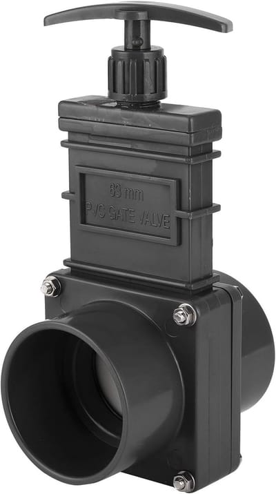 Waterpoort Afvalventiel - Riool Klep - Caravan Afvoer - Grote Diameter - 63 Mm - Zwart