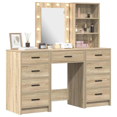 vidaXL - Kaptafel - 3 - st - Bruin - 40 - x - 41 - x - 135 - cm - Bewerkt - hout