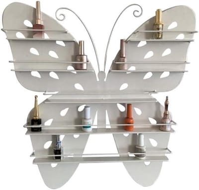 Nagellak Display Rek - Wandrek Organizer - Salon Opslag - Vlinderontwerp - 59 cm - Wit