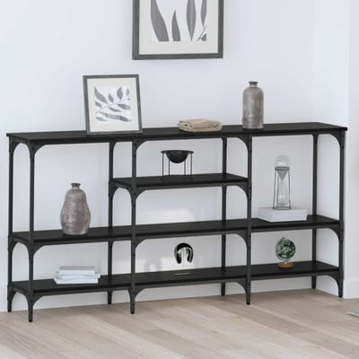 vidaXL - Wandtafel - Zwart - eiken - 160 - x - 29 - x - 80 - cm - Bewerkt - hout