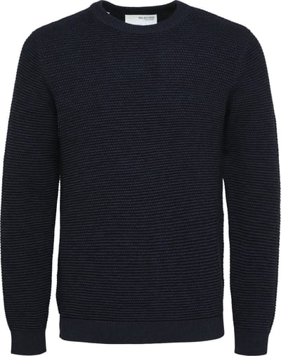 SELECTED HOMME SLHVINCE LS KNIT BUBBLE CREW NECK NOOS Heren Trui - Maat S