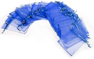 Dailygoods- Organza Zakjes 12 x 9 cm - 50 Stuks - Geschenken - Snoepzakjes - Sieradenzakjes - Trekkoord - Bruiloften/Babyshowers - Geschenkzakjes