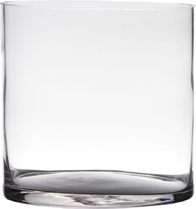 Hakbijl Glass Bloemenvaas - cilinder vorm - glas - transparant - 19x19 cm - Boeketten
