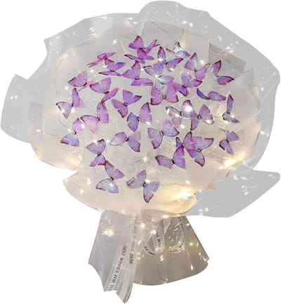 Boeket Kit - Bloemen Boeket Kunstbloemen - Decoratie Maken - Met LED Verlichting - 1 Set - Lavendel