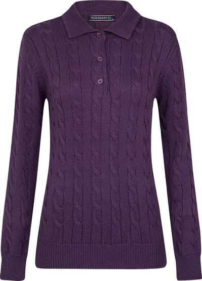 Felix Hardy Gebreide Polo Trui - Polo Kraag - Sweater Dames Paars - L