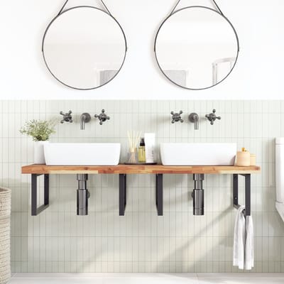 vidaXL - Wastafelblad - met - olieafwerking - 140x60x4 - cm - massief - acaciahout