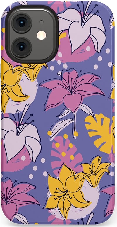 Casetastic Hoesje Geschikt voor Apple iPhone 12 Mini - Stijlvolle Beschermende Duo-layer Case - Lichtjesbloei