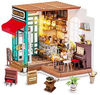 Miniatuur DIY Poppenhuis Koffieshop Kit voor Volwassenen en Tieners