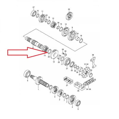 Rondelle arbre de transmission pour moto Suzuki 450 RM-Z 09181-27015 27.2x32.8x1