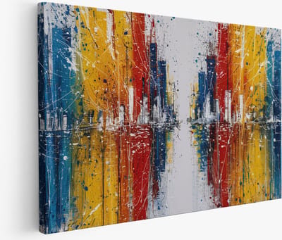 Muurcirkel Hout - Herfstbladeren met Rijp - Natuurlijk - Wandcirkel - Wanddecoratie Cirkel - Muurdecoratie Woonkamer - Modern Interieur - Ø 90