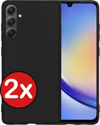 Hoesje - 2 Stuks - Geschikt voor Samsung Galaxy A34 - Sterk & Shockproof - Telefoonhoes - Back Cover - Case Siliconen - Telefoon Hoes - Zwart