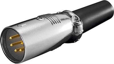 XLR 5-pins (m) connector met rubberen trekontlasting / grijs/zwart