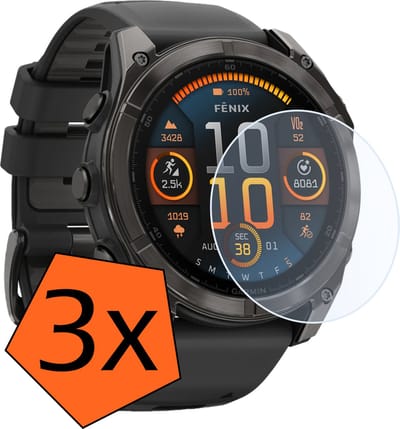 Screenprotector - Geschikt voor Garmin Fenix 8 (43 mm) Screenprotector Bescherm Glas - Screen Protector Geschikt voor Garmin Fenix 8 Screenprotector Tempered Glass - 3 PACK