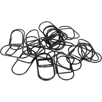 20 stuks Chique Paperclips Grote Zwarte Plastic Omhulde Draad Multifunctioneel Schattige Paperclips voor Thuis black