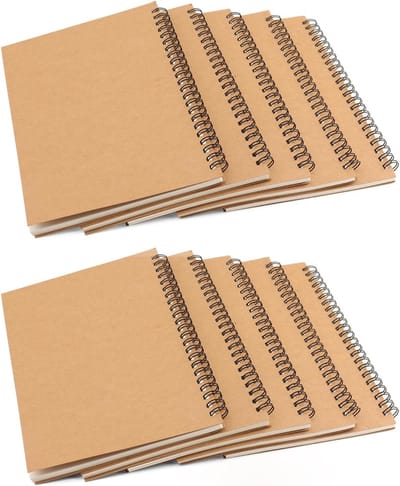 10 Stuks A5 Spiral Notitieboek, 14.5 x 21 cm, Zachtomslag, 120 Pagina's voor Notities, Reizen en Creatief Schrijven
