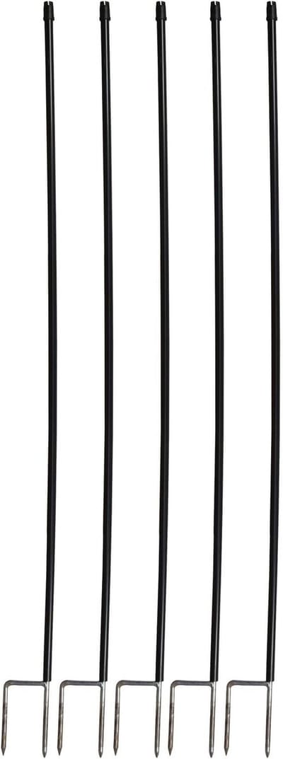 Extra Haringen - Paaltjes Set - Omheining Verstevigen - Dubbele Punt - 5 Stuks 118cm - Zwart