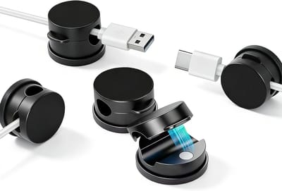 6-Pack Mini Magnetische Kabelhouders - Zelfklevende Kabelorganizers voor USB, HDMI en PC - Ideaal voor Thuis, Auto en Bureau Accessoires