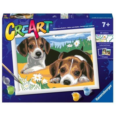 Ravensburger CreArt Beagle Puppies - Schilderen op nummer voor kinderen