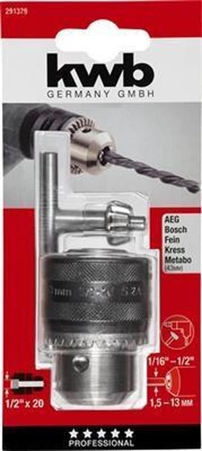 KWB - Boormachine boorkop - opname 13mm - maat 1/2 inchx20 Bi-Gat