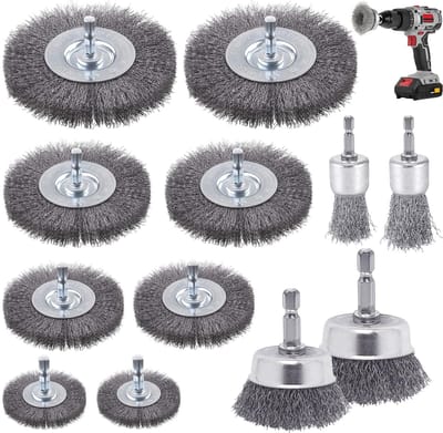 Unyqoos® Complete set van 12 draadborstels voor boormachines voor veelzijdig gebruik