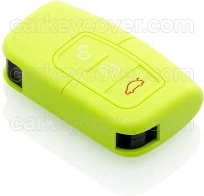Autosleutel Hoesje geschikt voor Ford - SleutelCover - Silicone Autosleutel Cover - Sleutelhoesje Lime groen