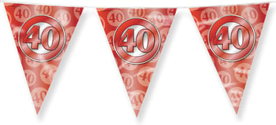 Paperdreams Slinger - Jubileum 40 jaar getrouwd Vlaggetjes - feestversiering - 10m - dubbelzijdig