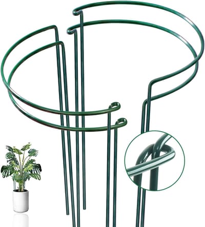 4-pack Ondersteuningsstokken voor Sansevieria - Peonie Kooien en Ondersteuning - Sterke Ondersteuning voor Tuinslangen - Hydrangea Ondersteuningskooi - Aloe Vera Ondersteuningsring - Plantenondersteuning voor Binnens- en Buitenkamerpotplanten