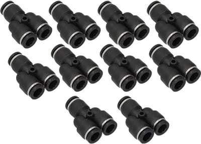 Dailygoods- Pneumatische Koppelingen 10 Stuks - Y-Slangsplitter - PVC - Push-to-connect Fittingen - 3-weg - Drukweerstand 1,0~1,2 MPa - Gegraveerde Binnendiameter