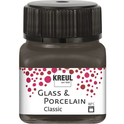 Glasverf - Porseleinverf - Donkerbruin - Classic - Glazuur look - Kreul - 20 ml