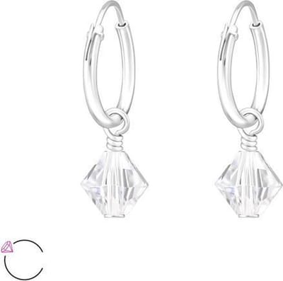 Montebello Oorbellen Cailin - 925 Zilver - Swarovski - 8x6mm - ∅12mm