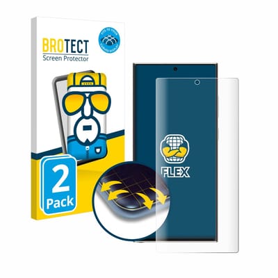 BROTECT - Screenprotector voor Samsung Galaxy S23 Ultra - Folie Beschermfolie transparant volledig dekking - 2 Stuks