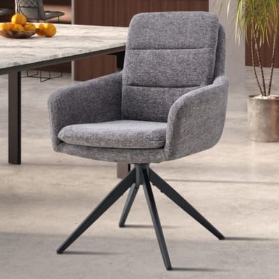 Armstoel Isolde | 59 x 65 x 93 cm | Donkergrijs - Set van 2
