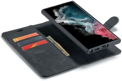 CaseBoutique Bookcase hoesje geschikt voor Samsung Galaxy S25 Edge - Effen Zwart - Kunstleer - 2-in-1 Magnetisch Uitneembaar Design