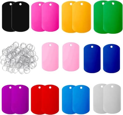 Aluminium Labels - Blanco Hangers - Doe-het-zelf Projecten - 10 Kleuren Set - 20 Stuks - Meerkleurig