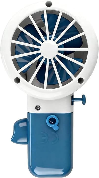 Waterspuit met ventilator - Waterpistool - Buiten spelen - Dubbele functie - 15 x 8 x 5 cm - Blauw