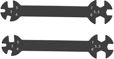 Moersleutel 6 in 1 - Stalen Sleutel - Draagbaar - Geschikt voor M3/M4/M5/M5.5/M7/M8 - Hoge Hardheid - Goede Afwerking